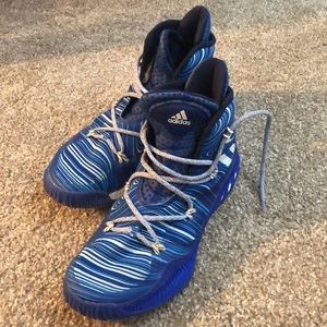 Blue Adidas Basketball Shoes